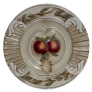 Gibson Elite Ponte Vecchio Apple 8" Salad / Dessert Plate Hand Painted Stoneware